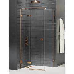 New Trendy Avexa Copper Brushed EXK3545 kabina prysznicowa 80x70 cm prostokątna miedź szczotkowany/szkło przezroczyste
