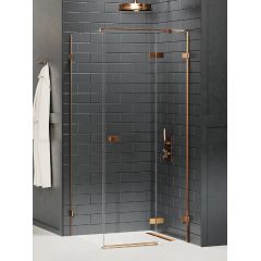 New Trendy Avexa Copper Brushed EXK3575 kabina prysznicowa 80x70 cm prostokątna miedź szczotkowany/szkło przezroczyste