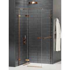 New Trendy Avexa Copper Brushed EXK3622 kabina prysznicowa 120x100 cm prostokątna miedź szczotkowany/szkło przezroczyste