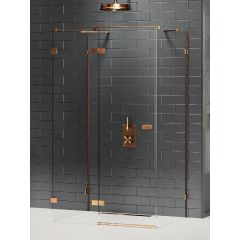 New Trendy Avexa Copper Brushed EXK3707 kabina prysznicowa 120x100 cm prostokątna miedź szczotkowany/szkło przezroczyste