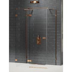 New Trendy Avexa Copper Brushed EXK3717 kabina prysznicowa 120x100 cm prostokątna miedź szczotkowany/szkło przezroczyste