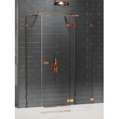 New Trendy Avexa Copper Brushed EXK3742 kabina prysznicowa 110x110 cm kwadratowa miedź szczotkowany/szkło przezroczyste