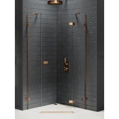 New Trendy Avexa Copper Brushed EXK3819 kabina prysznicowa 80x80 cm miedź szczotkowany/szkło przezroczyste