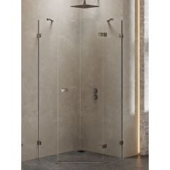 New Trendy Avexa Gunmetal Brushed EXK3830 kabina prysznicowa 80x80 cm szczotkowany/szkło przezroczyste