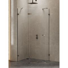 New Trendy Avexa Gunmetal Brushed EXK3837 kabina prysznicowa 100x80 cm szczotkowany/szkło przezroczyste