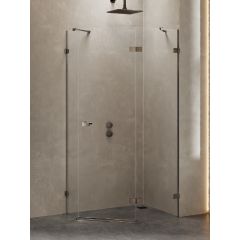 New Trendy Avexa Gunmetal Brushed EXK3839 kabina prysznicowa 100x80 cm szczotkowany/szkło przezroczyste