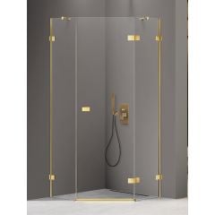 New Trendy Avexa Gold Shine EXK3841 kabina prysznicowa 80x80 cm złoty połysk/szkło przezroczyste