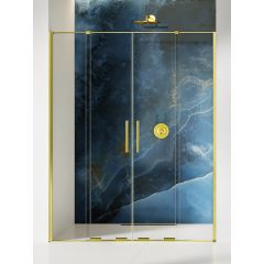 New Trendy Smart Light Gold EXK4224 drzwi prysznicowe 150 cm rozsuwane złoty połysk/szkło przezroczyste