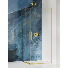 New Trendy Smart Light Gold EXK4277 kabina prysznicowa 120x120 cm kwadratowa złoty połysk/szkło przezroczyste