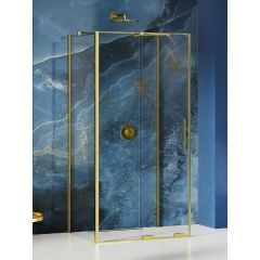 New Trendy Smart Light Gold EXK4292 kabina prysznicowa 140x100 cm prostokątna złoty połysk/szkło przezroczyste