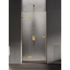 New Trendy Eventa Gold Shine EXK4677 drzwi prysznicowe 110 cm uchylne złoty połysk/szkło przezroczyste