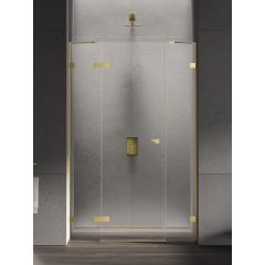 New Trendy Eventa Gold Shine EXK4681 drzwi prysznicowe 110 cm uchylne złoty połysk/szkło przezroczyste