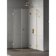 New Trendy Eventa Gold Shine EXK4748 kabina prysznicowa 120x120 cm kwadratowa złoty połysk/szkło przezroczyste