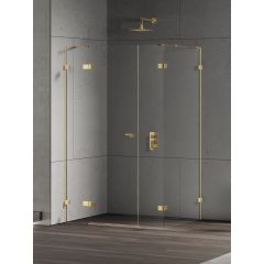 New Trendy Eventa Gold Shine EXK4776 kabina prysznicowa 130x80 cm prostokątna złoty połysk/szkło przezroczyste