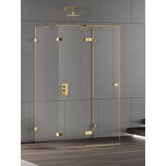 New Trendy Eventa Gold Shine EXK4804 kabina prysznicowa 100x80 cm prostokątna złoty połysk/szkło przezroczyste