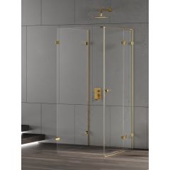 New Trendy Eventa Gold Shine EXK4831 kabina prysznicowa 100x90 cm prostokątna złoty połysk/szkło przezroczyste