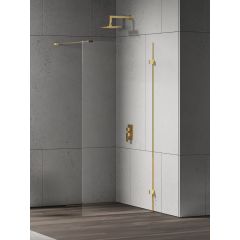 New Trendy Eventa Gold Shine EXK4841 ścianka prysznicowa walk-in 100 cm złoty połysk/szkło przezroczyste