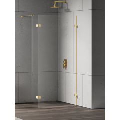 New Trendy Eventa Gold Shine EXK4860 ścianka prysznicowa walk-in 23 cm złoty połysk/szkło przezroczyste