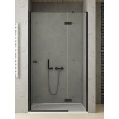 New Trendy Reflexa Black EXK4899 drzwi prysznicowe 80 cm uchylne czarny mat/szkło przezroczyste