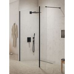 New Trendy New Modus Black EXK5568 ścianka prysznicowa walk-in 130 cm czarny mat/szkło przezroczyste