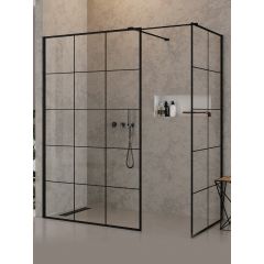 New Trendy New Modus Black EXK5647 kabina prysznicowa walk-in 140x90 cm prostokątna czarny mat/szkło ze wzorem