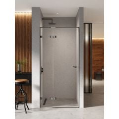 New Trendy Eventa Black Chrome EXK6127 drzwi prysznicowe 80 cm uchylne czarny połysk/szkło przezroczyste