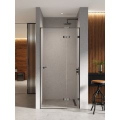 New Trendy Eventa Black Chrome EXK6136 drzwi prysznicowe 120 cm uchylne czarny połysk/szkło przezroczyste