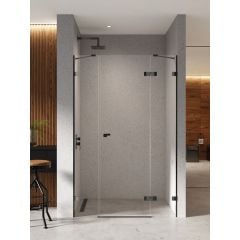 New Trendy Eventa Black Chrome EXK6138 drzwi prysznicowe 110 cm uchylne czarny połysk/szkło przezroczyste