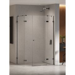 New Trendy Eventa Black Chrome EXK6231 kabina prysznicowa 110x80 cm prostokątna czarny połysk/szkło przezroczyste