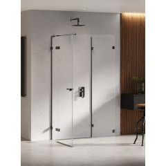 New Trendy Eventa Black Chrome EXK6288 kabina prysznicowa 100x100 cm kwadratowa czarny połysk/szkło przezroczyste