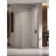 New Trendy Eventa Black Chrome EXK6297 ścianka prysznicowa walk-in 90 cm czarny połysk/szkło przezroczyste