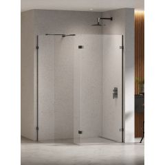 New Trendy Eventa Black Chrome EXK6329 ścianka prysznicowa walk-in 90 cm czarny połysk/szkło przezroczyste