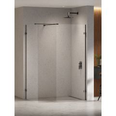 New Trendy Eventa Black Chrome EXK6338 kabina prysznicowa walk-in 130x80 cm czarny połysk/szkło przezroczyste