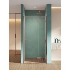 New Trendy Eventa Copper Shine EXK6361 drzwi prysznicowe 120 cm uchylne miedź połysk/szkło przezroczyste