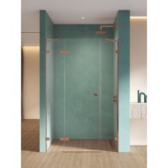 New Trendy Eventa Copper Shine EXK6364 drzwi prysznicowe 130 cm uchylne miedź połysk/szkło przezroczyste