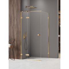 New Trendy Avexa Gold Shine XR EXK6751 kabina prysznicowa 80x80 cm kwadratowa złoty połysk/szkło przezroczyste
