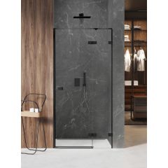 New Trendy Avexa Black XR EXK6845 drzwi prysznicowe 130 cm uchylne czarny mat/szkło przezroczyste