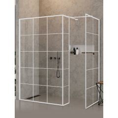 New Trendy New Modus White EXK6988 ścianka prysznicowa walk-in 100 cm biały mat/szkło ze wzorem