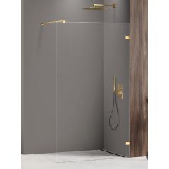 New Trendy Avexa Gold Shine EXK7060 ścianka prysznicowa walk-in 110 cm złoty połysk/szkło przezroczyste