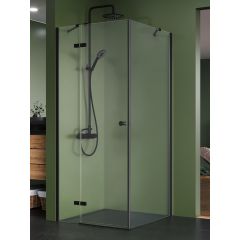 New Trendy Kalibra Black K5043 kabina prysznicowa 90x80 cm prostokątna czarny mat/szkło przezroczyste