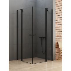 New Trendy New Soleo Black K0554 kabina prysznicowa 100x90 cm prostokątna czarny mat/szkło przezroczyste