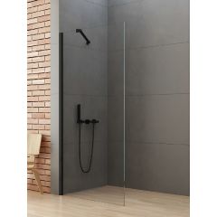 New Trendy New Soleo Black K0765 ścianka prysznicowa walk-in 50 cm czarny mat/szkło przezroczyste
