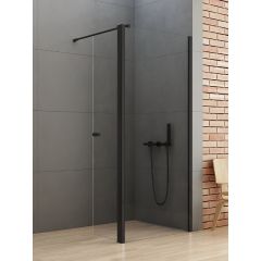 New Trendy New Soleo Black K0777 ścianka prysznicowa walk-in 70 cm czarny mat/szkło przezroczyste