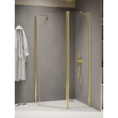 New Trendy New Soleo Light Gold K1665 kabina prysznicowa 100x80 cm złoty połysk/szkło przezroczyste