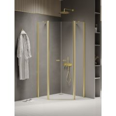New Trendy New Soleo Light Gold K1667 kabina prysznicowa 80x80 cm złoty połysk/szkło przezroczyste