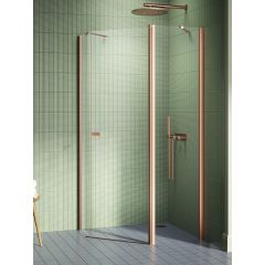 New Trendy New Soleo Copper Brushed K1702 kabina prysznicowa 100x80 cm miedź szczotkowany/szkło przezroczyste
