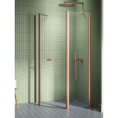 New Trendy New Soleo Copper Brushed K1706 kabina prysznicowa 100x80 cm miedź szczotkowany/szkło przezroczyste