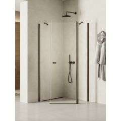 New Trendy New Soleo Gunmetal Brushed K1707 kabina prysznicowa 80x80 cm grafitowy szczotkowany/szkło przezroczyste