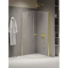 New Trendy New Soleo Light Gold K1828 kabina prysznicowa 80x70 cm prostokątna złoty połysk/szkło przezroczyste