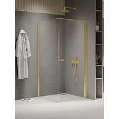 New Trendy New Soleo Light Gold K1828WP kabina prysznicowa 80x70 cm prostokątna złoty połysk/szkło przezroczyste